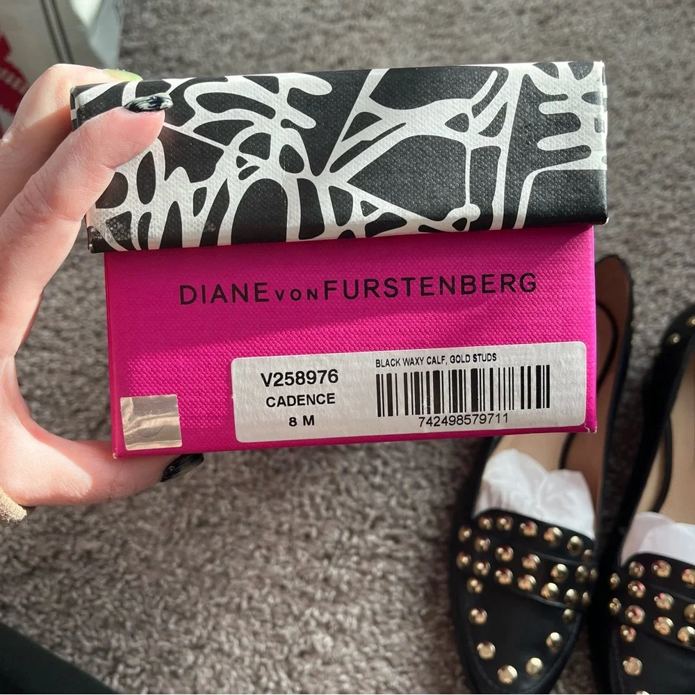 EUC Diane Von Furstenberg Candence Flat size 8 in Black - Picture 9 of 9